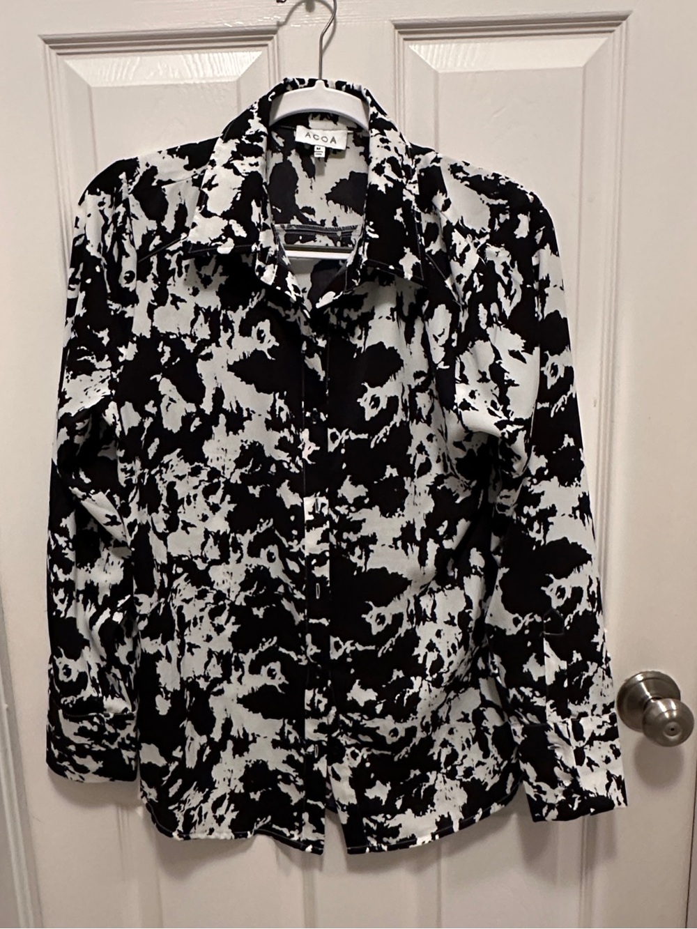 ACOA ( Buckle brand) Black & White Printed Button-Up Oversized Shirt